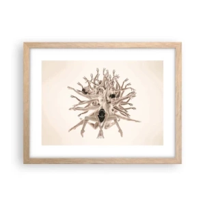 Plakat i ramme af lyst egetræ - Blomstrende i dans - 40x30 cm