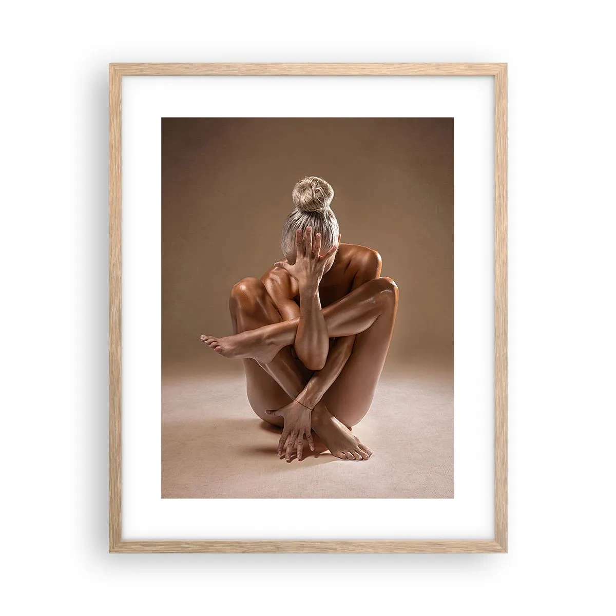 Plakat i ramme af lyst egetræ - Enhed mellem krop og ånd - 40x50 cm
