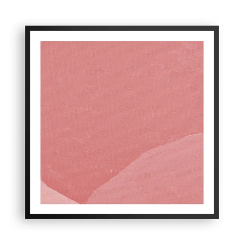 Plakat i sort ramme - Organisk komposition i pink - 60x60 cm