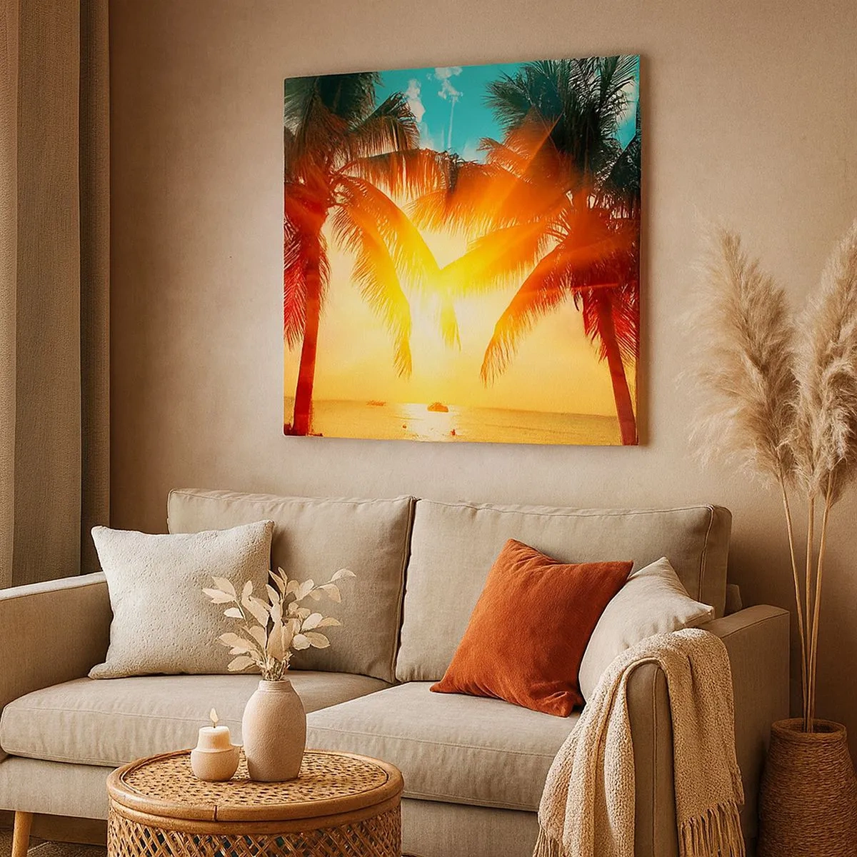 Lærredstryk - Billede på lærred - Eksotisk par - 30x30 cm