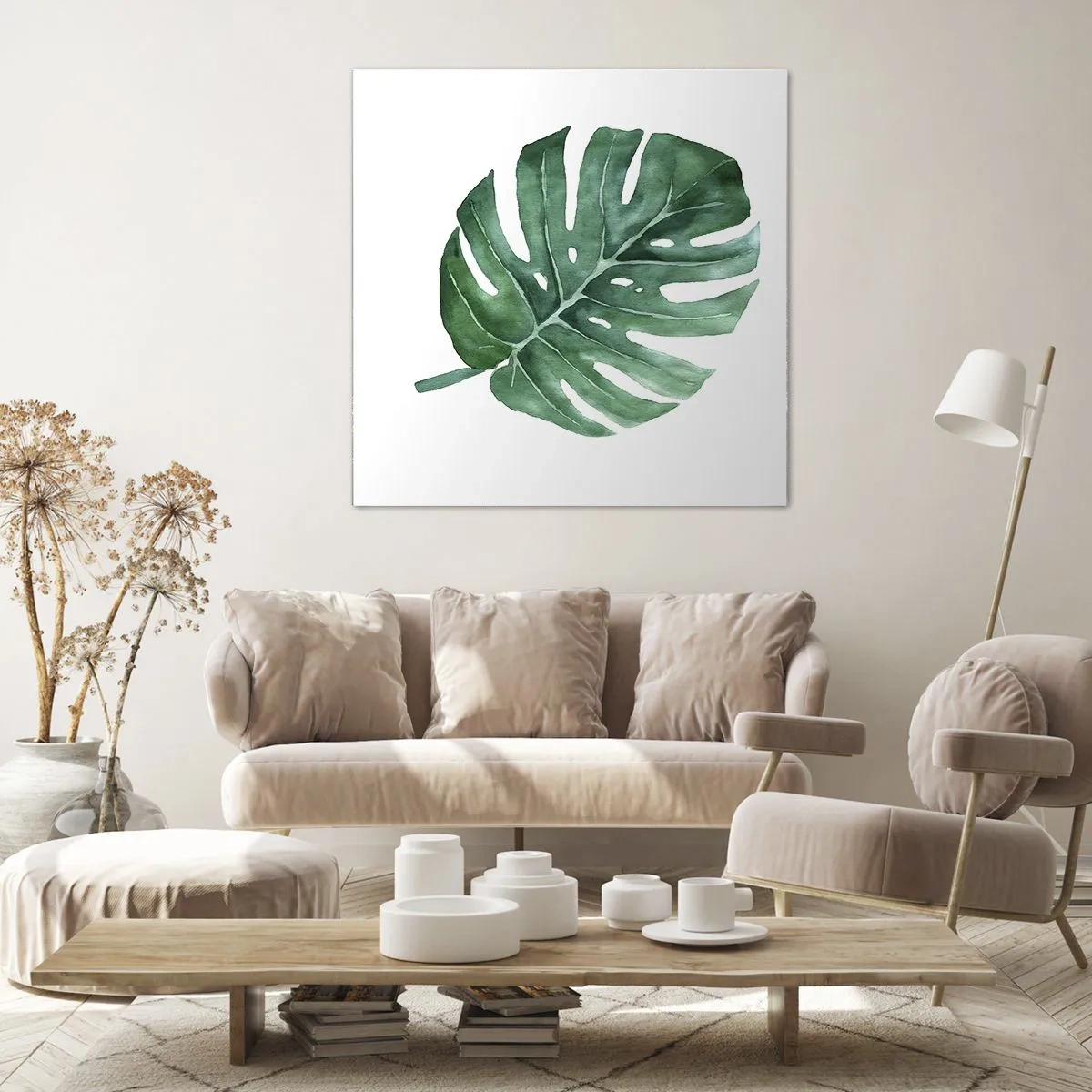 Lærredstryk - Billede på lærred - Grønt koncept - 50x50 cm