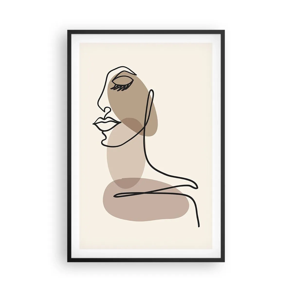 Plakat i sort ramme - En vis linje af skønhed - 61x91 cm