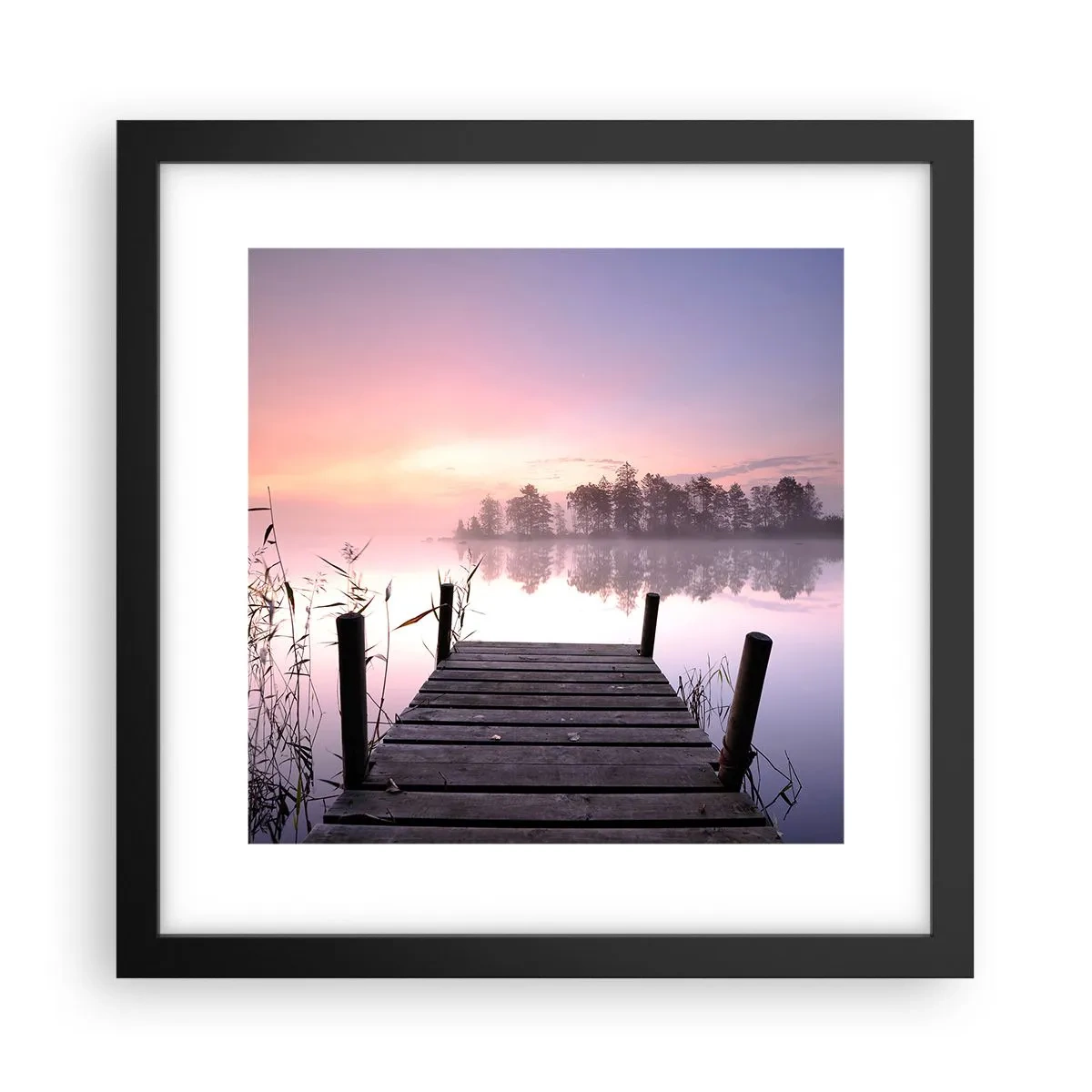 Plakat i sort ramme - Ud af den lilla tåge... - 30x30 cm