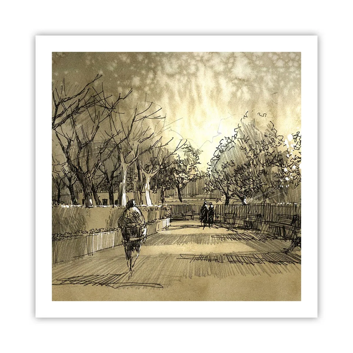 Plakat - Et øjeblik med fjer - 60x60 cm