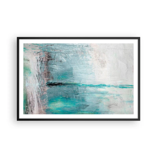 Plakat i sort ramme - Horisontalt med blå farve - 91x61 cm