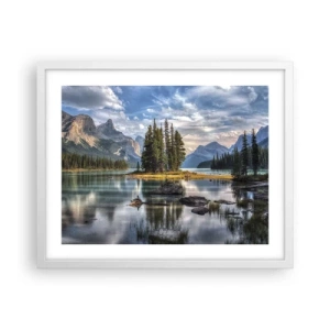 Plakat i hvid ramme - Over store og klare vande… - 50x40 cm