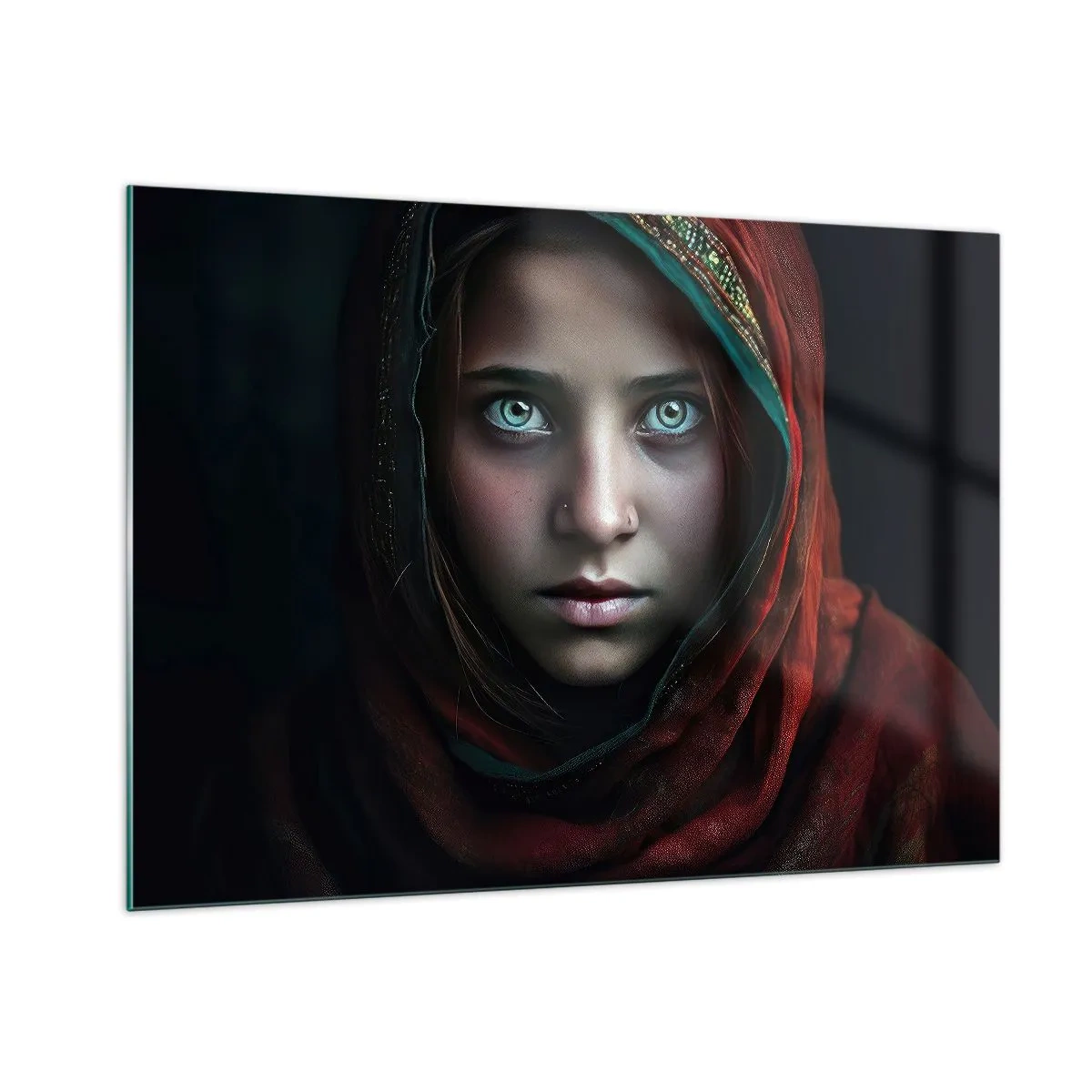 Billede på glas - Østens prinsesse - 100x70 cm