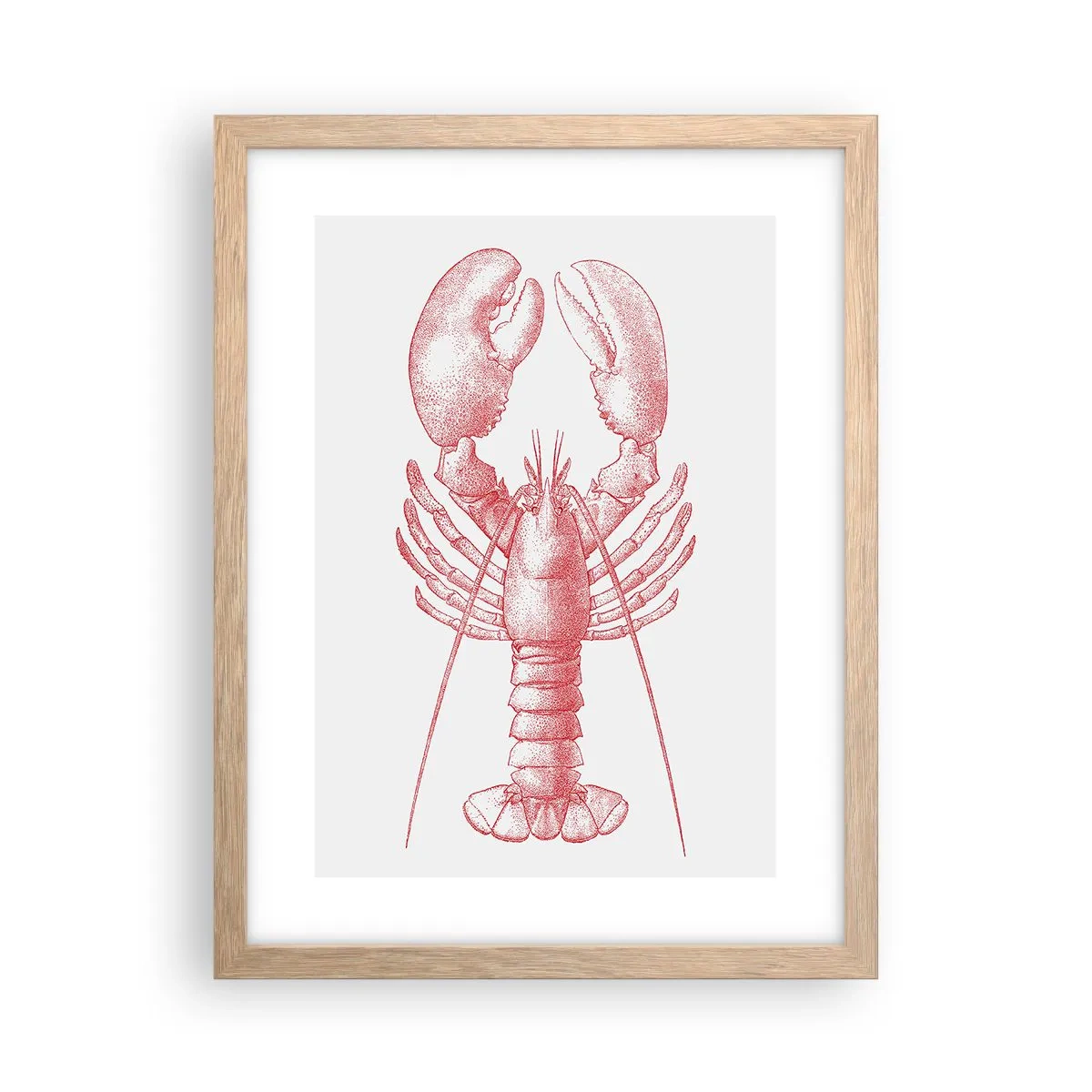 Plakat i ramme af lyst egetræ - Hummer, der er Homer værdig - 30x40 cm