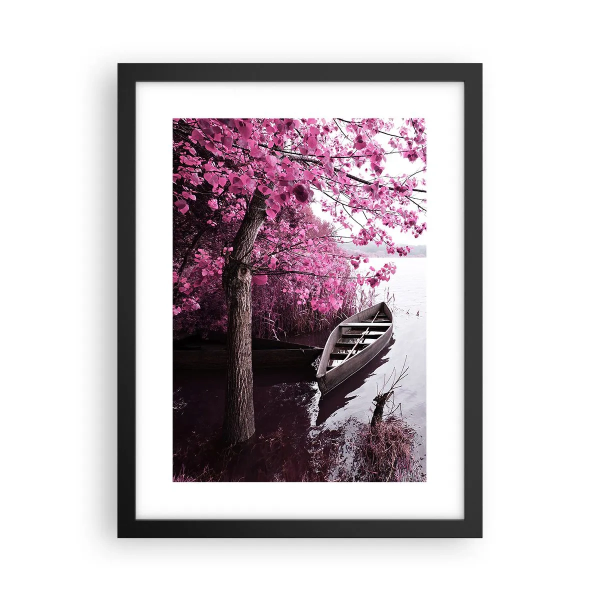 Plakat i sort ramme - I lyserød stilhed - 30x40 cm