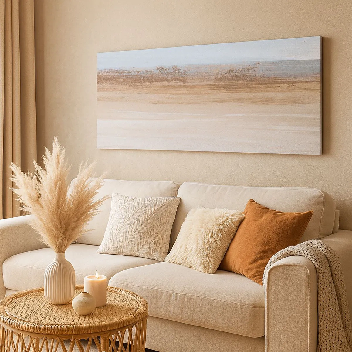 Lærredstryk - Billede på lærred - Tvetydigt landskab - 100x40 cm