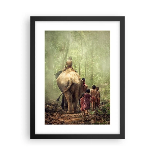Plakat i sort ramme - Den nye Junglebog - 30x40 cm