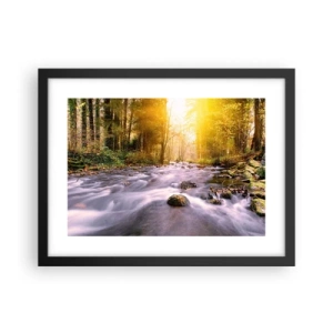 Plakat i sort ramme - Malachit i sølv- og guldfatning - 40x30 cm