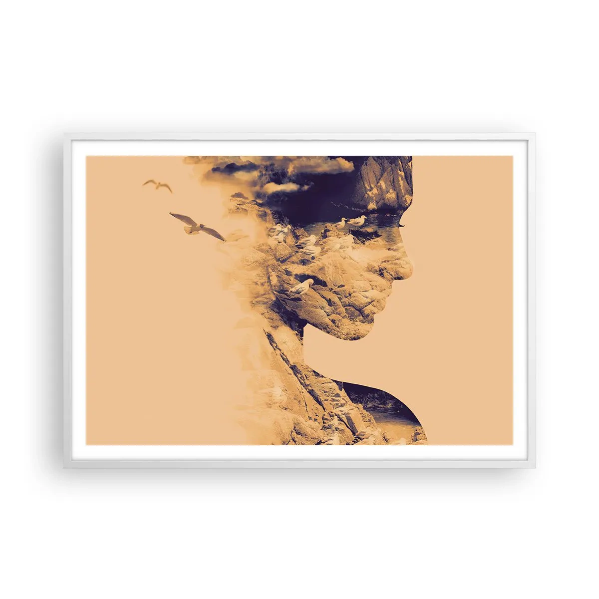 Plakat i hvid ramme - Smuk af natur - 100x70 cm