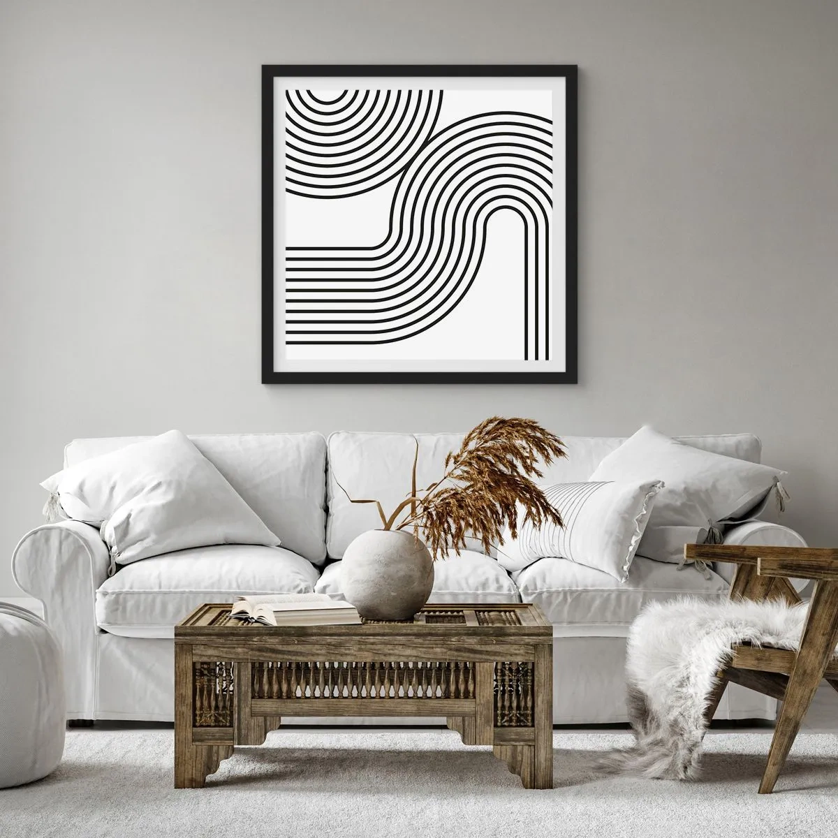 Plakat i sort ramme - På en kurve - 30x30 cm