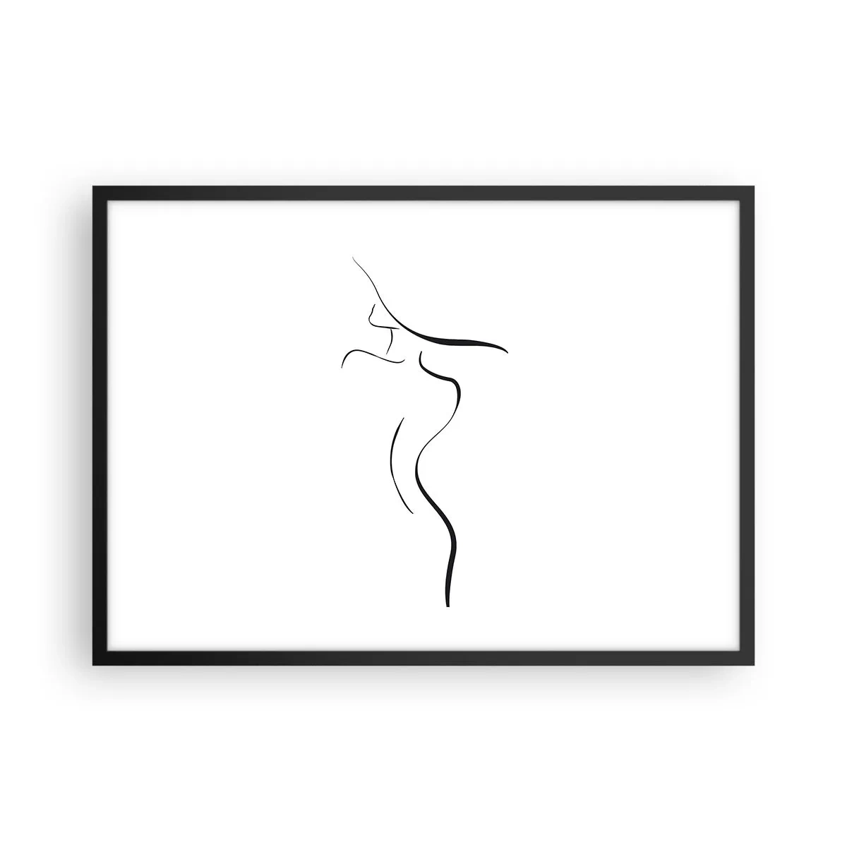 Plakat i sort ramme - Flygtig som en bølge - 70x50 cm