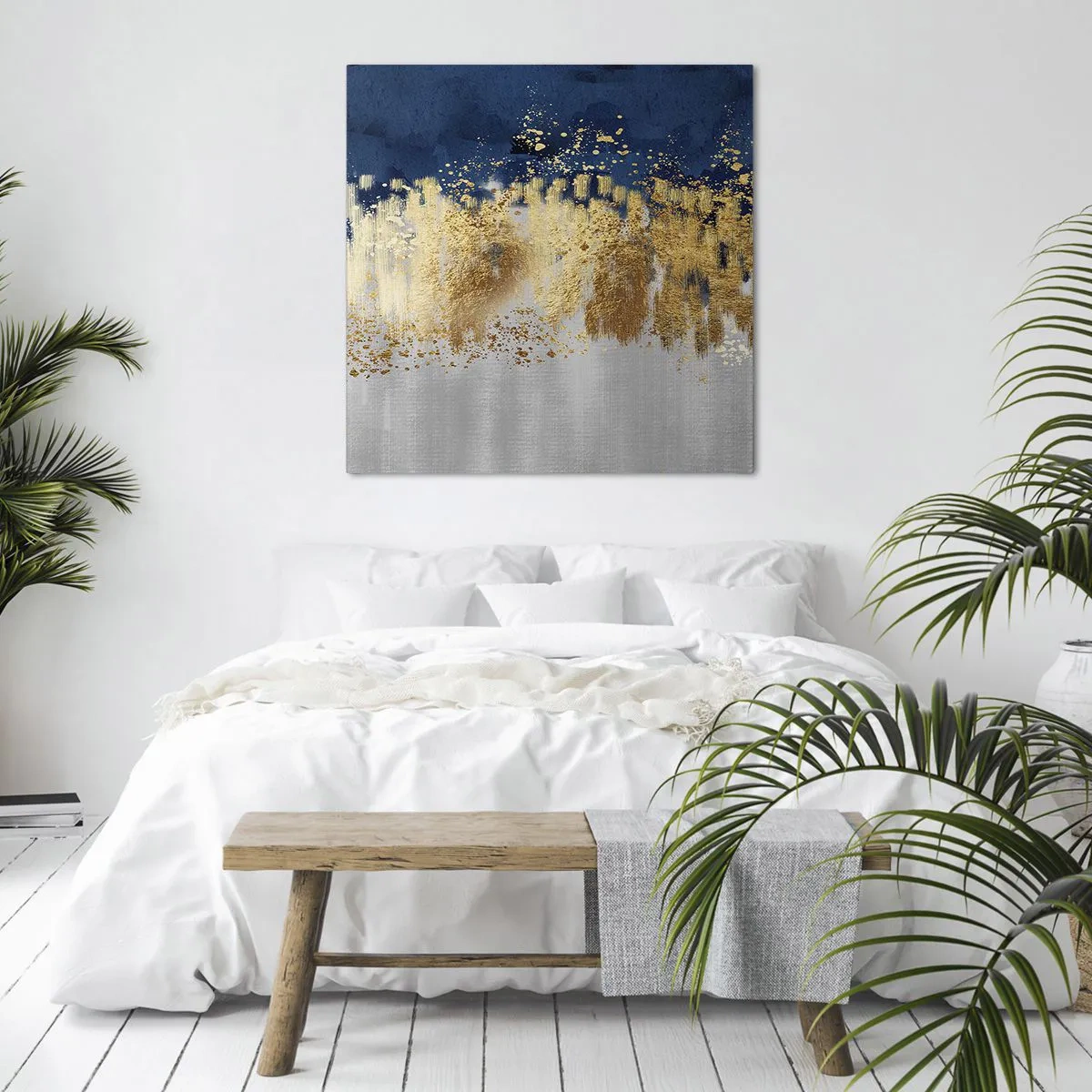 Lærredstryk - Billede på lærred - Moderne komposition med gnist - 30x30 cm