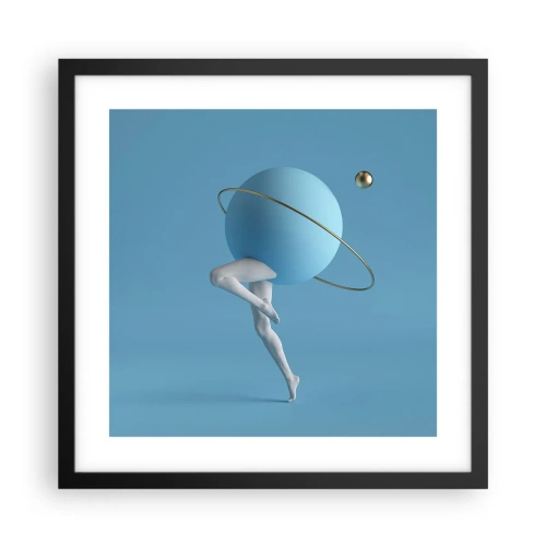 Plakat i sort ramme - Og planeterne går amok - 40x40 cm