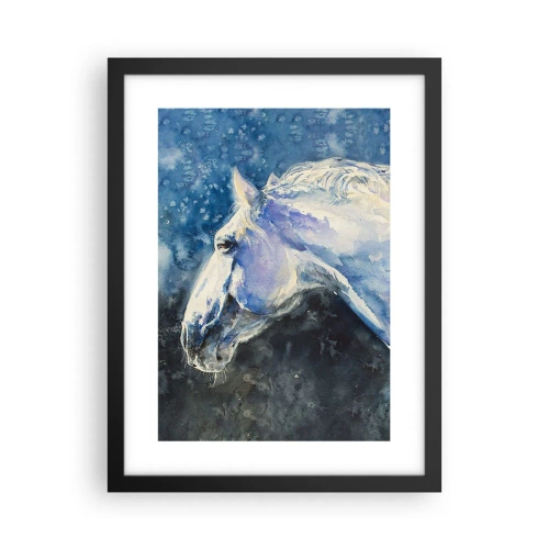 Plakat i sort ramme - Portræt i et blåt skær - 30x40 cm