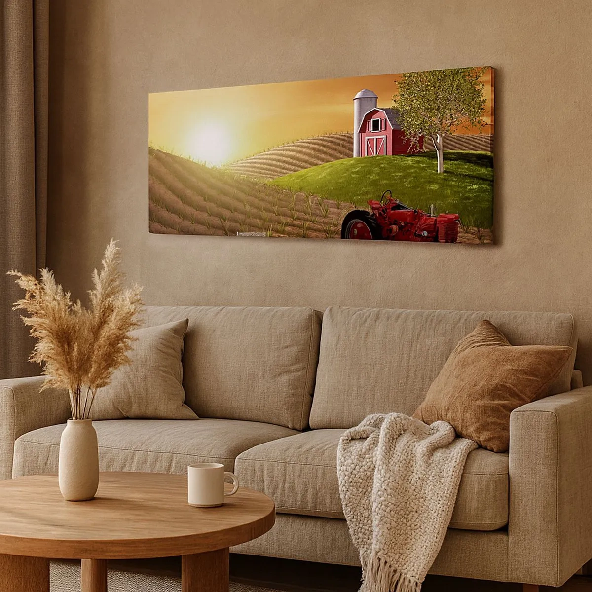 Lærredstryk - Billede på lærred - En gård som et eventyr - 100x40 cm