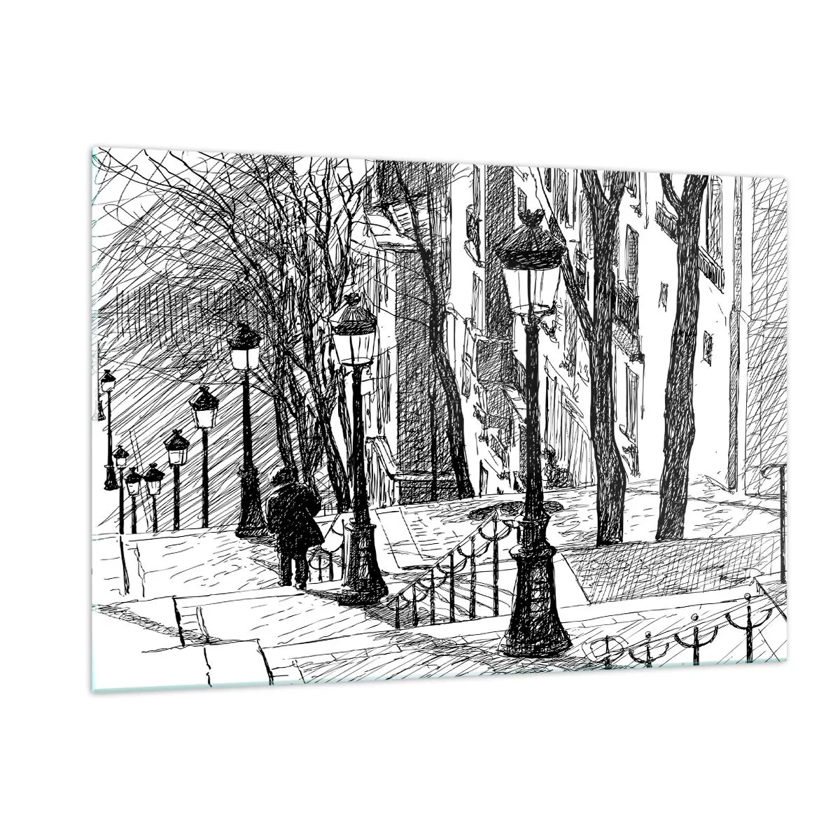 Billede på glas - Kærlighedshistorie eller skrækhistorie? - 120x80 cm