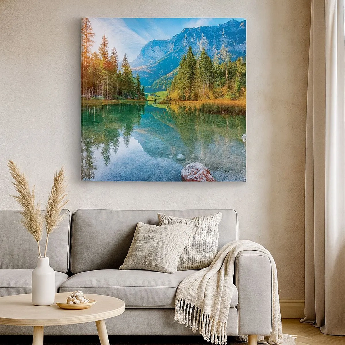 Lærredstryk - Billede på lærred - Efterårets blidhed - 30x30 cm