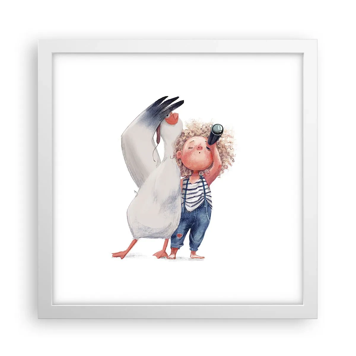 Plakat i hvid ramme - En plan for en fantastisk rejse - 30x30 cm