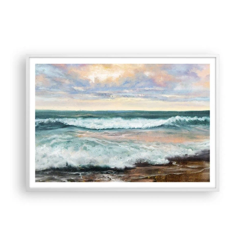 Plakat i hvid ramme - Her vil du glatte din sjæl - 100x70 cm