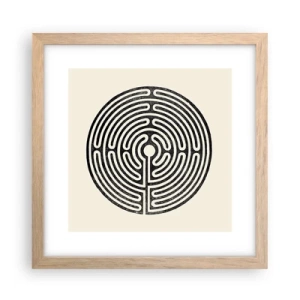 Plakat i ramme af lyst egetræ - Mystisk orden - 30x30 cm