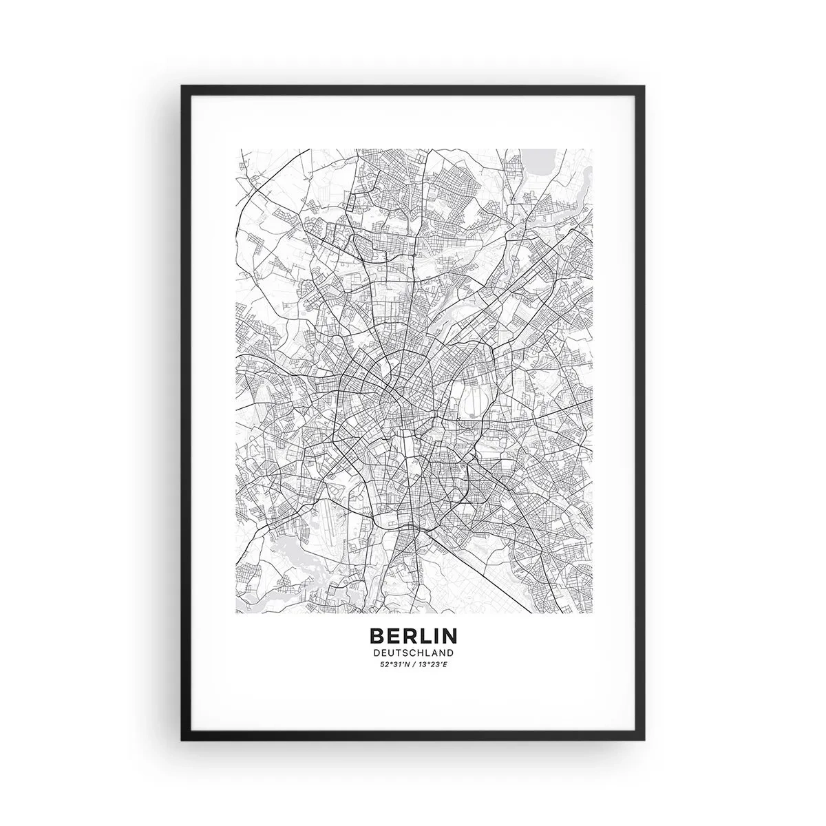 Plakat i sort ramme - Berlins blomst - 70x100 cm