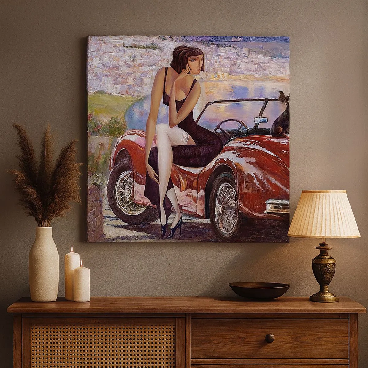 Lærredstryk - Billede på lærred - Sommer? Kun på Riviera - 30x30 cm