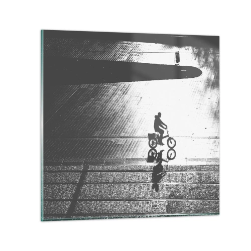 Billede på glas - Fremad, gennem byen - 40x40 cm