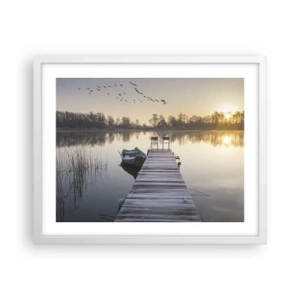 Plakat i hvid ramme - Jeg kommer tilbage om et stykke tid - 50x40 cm