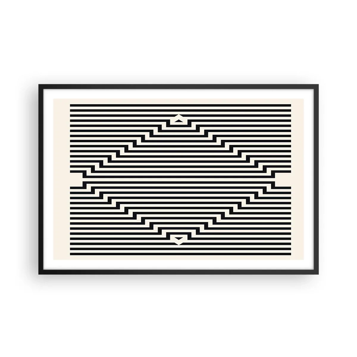 Plakat i sort ramme - Geometrisk illusion - 91x61 cm