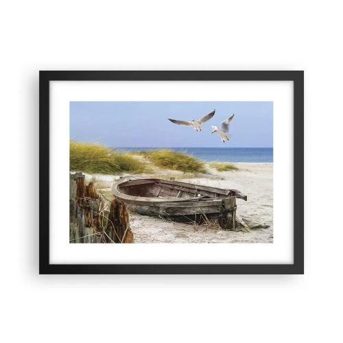 Plakat i sort ramme - Badet i vinden - 40x30 cm