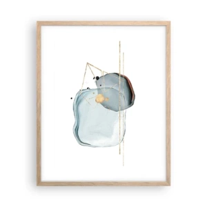 Plakat i ramme af lyst egetræ - En undersøgelse af dråber - 40x50 cm