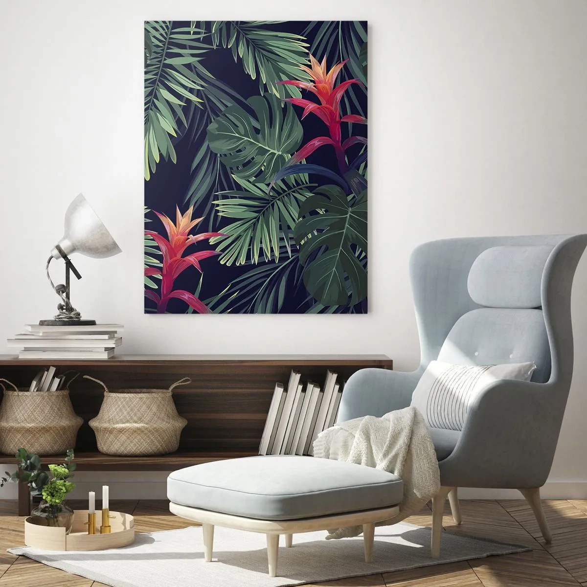 Billede på glas - Brænd i grønt - 50x70 cm