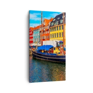 Lærredstryk - Billede på lærred - Glædelig kaj - 45x80 cm