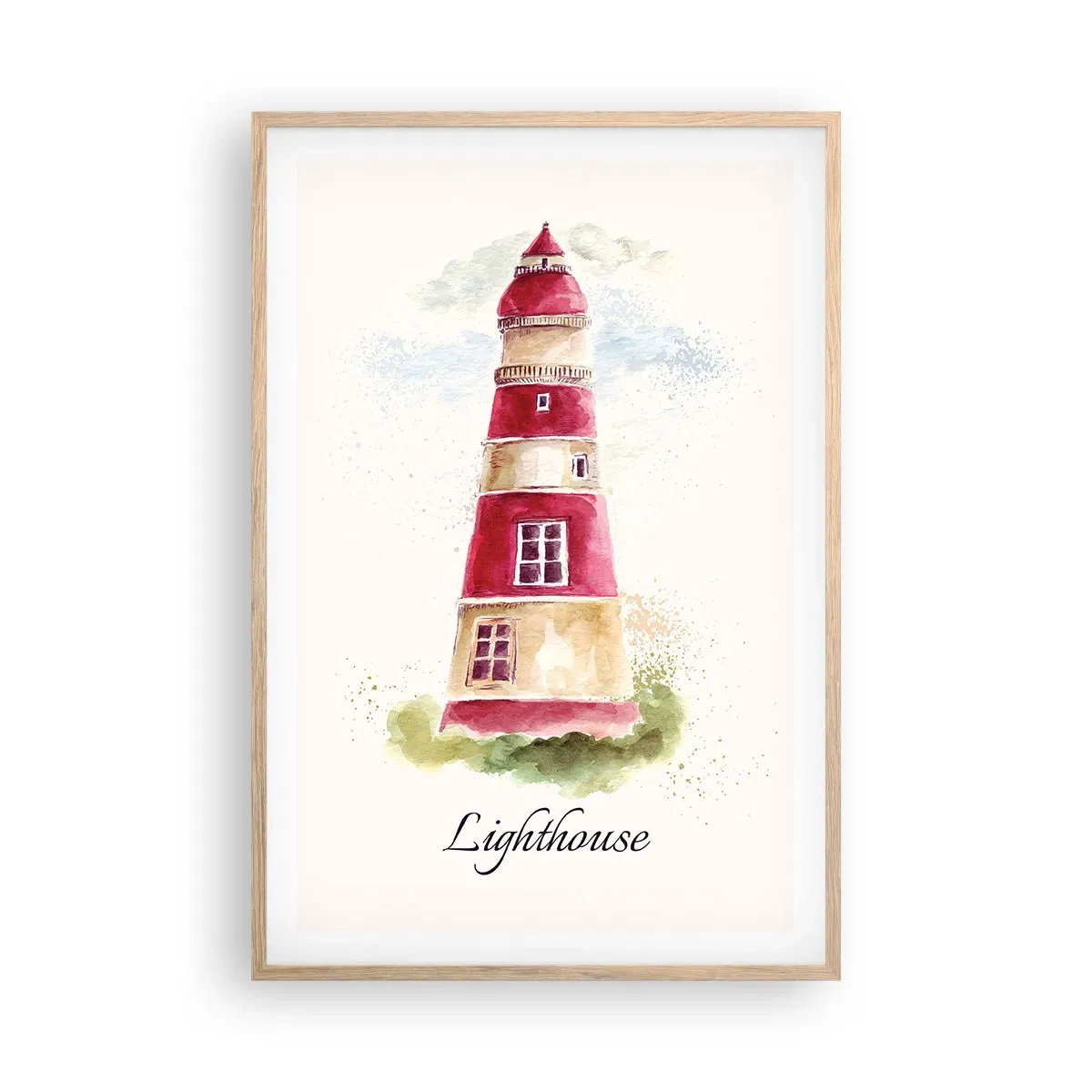 Plakat i ramme af lyst egetræ - Altid vejret omkring - 61x91 cm