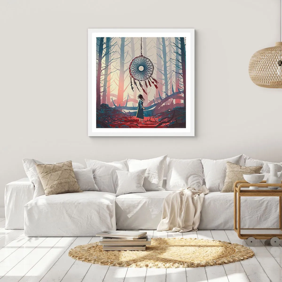 Plakat i hvid ramme - Det hemmelige ritual for lykke - 30x30 cm