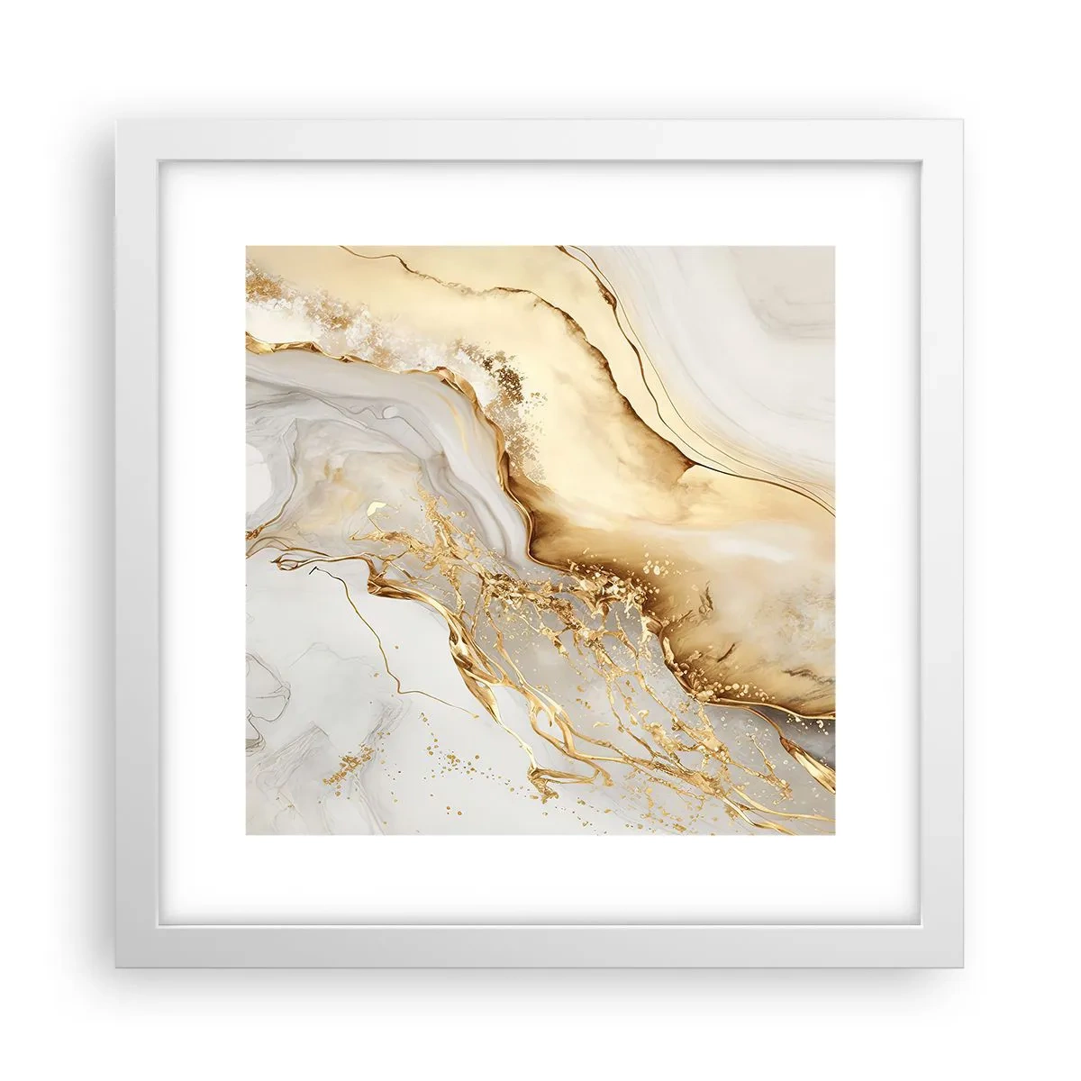 Plakat i hvid ramme - Abstraktion: skønhed og godhed - 30x30 cm
