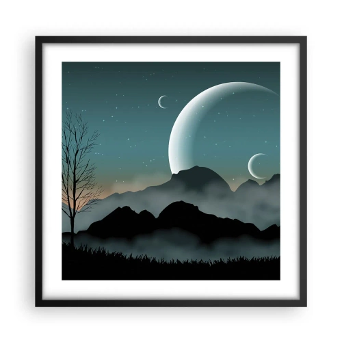 Plakat i sort ramme - Karneval i den stjerneklare nat - 50x50 cm