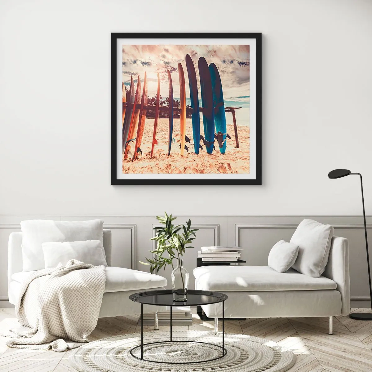 Plakat i sort ramme - Godnat, indtil i morgen - 50x50 cm