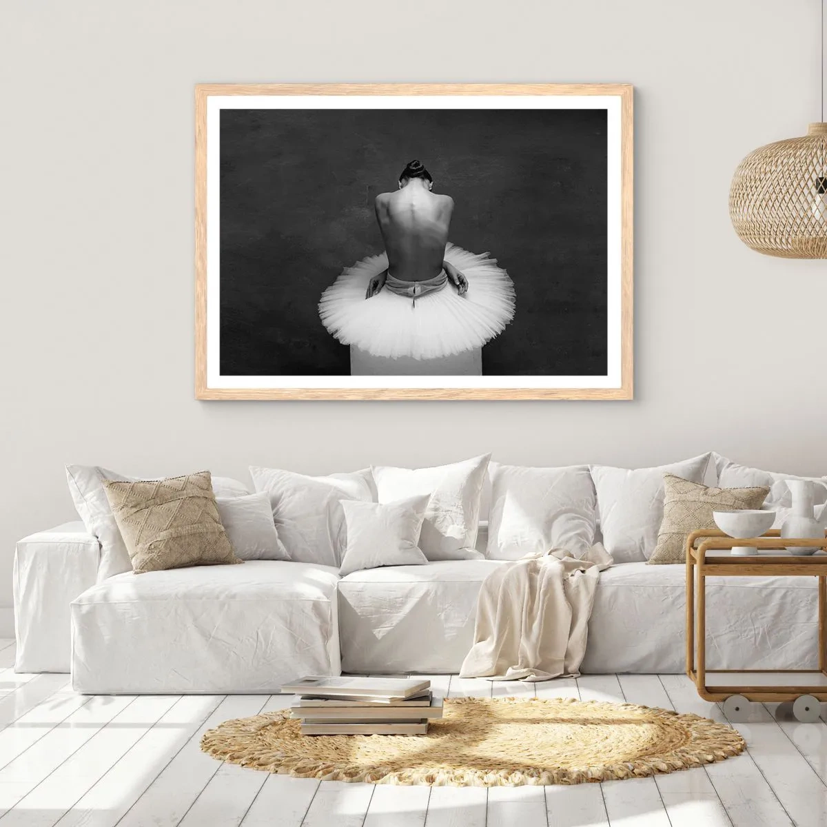 Plakat i ramme af lyst egetræ - Blomstrer nu - 91x61 cm