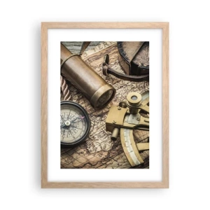 Plakat i ramme af lyst egetræ - Fastlægge kursen - 30x40 cm