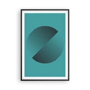 Plakat i sort ramme - Cirklen - en geometrisk variation - 61x91 cm