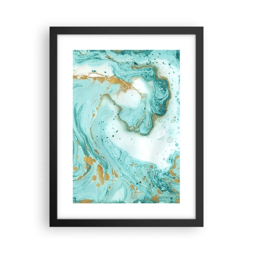 Plakat i sort ramme - Under den store bølge i Edo-perioden - 30x40 cm