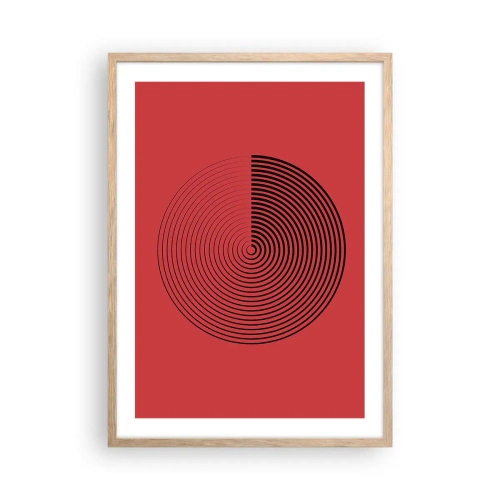 Plakat i ramme af lyst egetræ - Cirkulær bevægelse - 50x70 cm