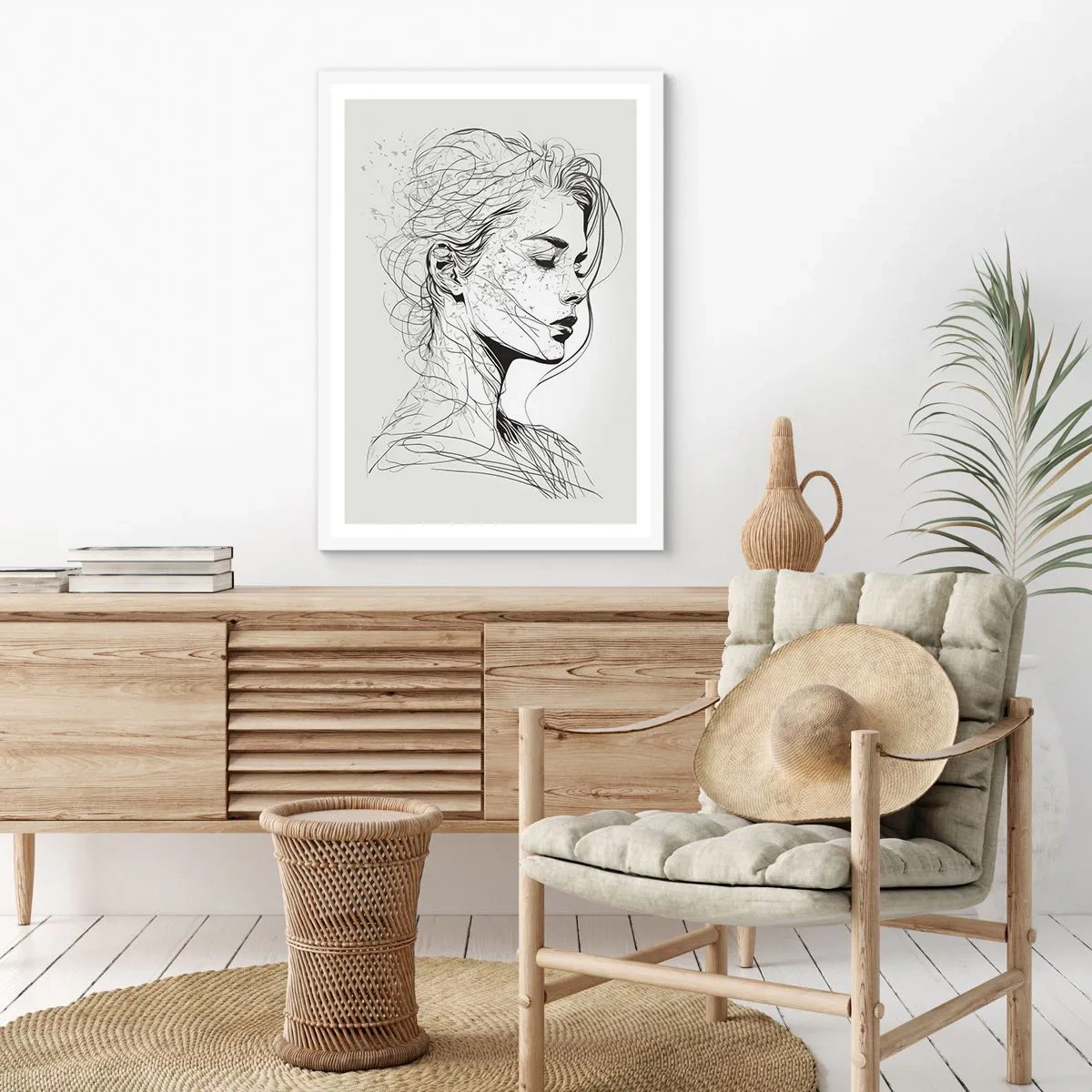 Plakat i hvid ramme - Portræt i drømmeri - 40x50 cm