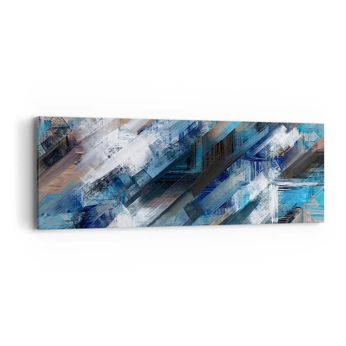 Lærredstryk - Billede på lærred - På en blå skråning - 90x30 cm