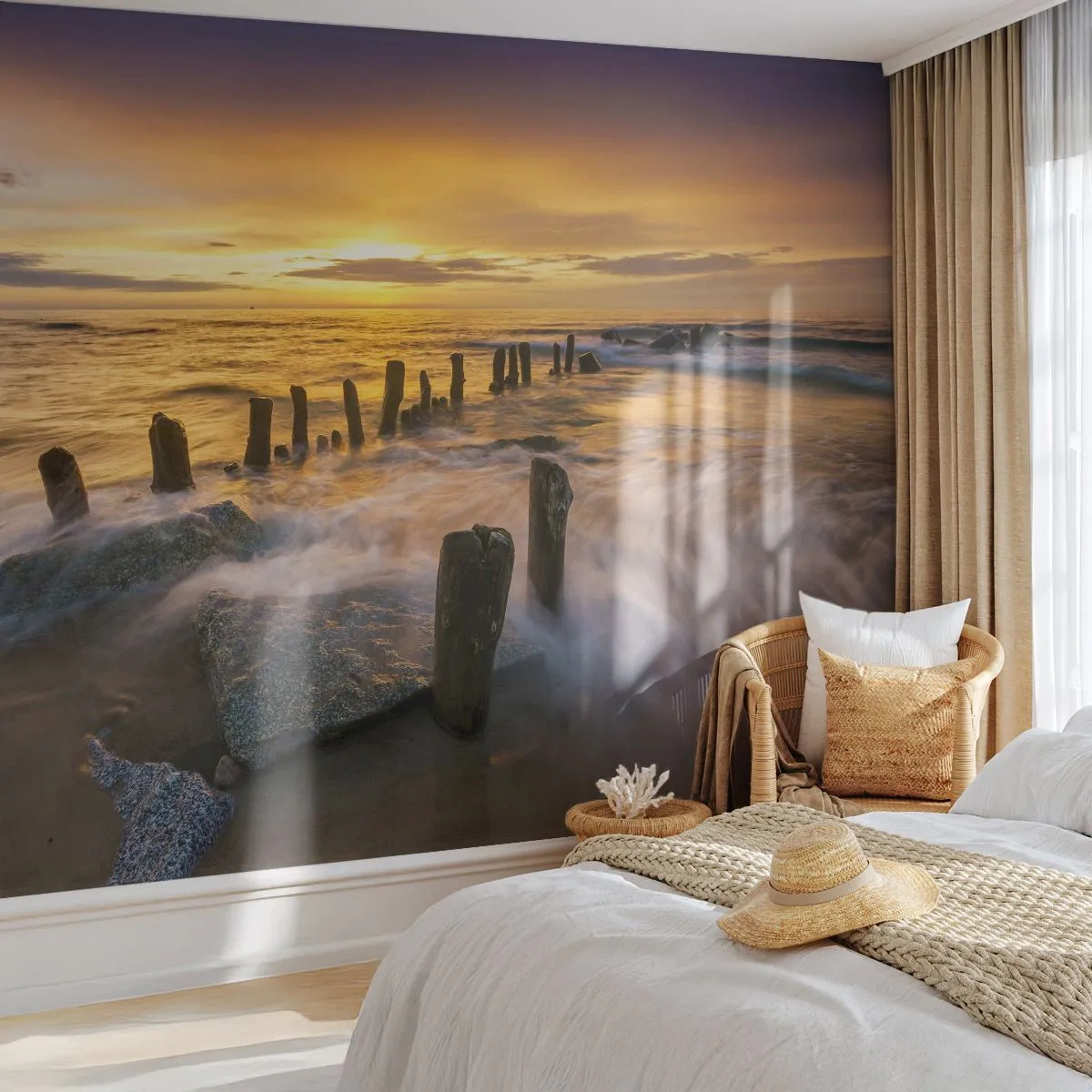 Fototapet Selvklæbende Deluxe Sticker - Østersøens rå skønhed - Landskab, Østersøen, Strand - 100x70 cm